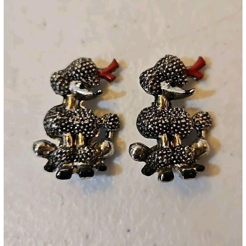 Vintage Lot Of 2 Poodle Dog Brooch Pins
